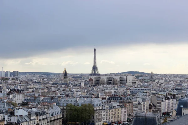 Kilátás Eiffel Toronyra Párizsi Notre Dame Katedrálisból — Stock Fotó