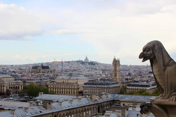 Kilátás Montmartre Sacre Coeur Notre Dame Katedrálisból Párizs Franciaország — Stock Fotó