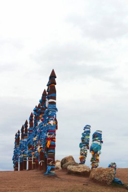 Baykal Gölü 'nde Burkhan Burnu. Olkhon Adası, Rusya