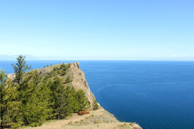 Baykal Gölü 'ndeki Khoboy Burnu. Olkhon Adası, Rusya
