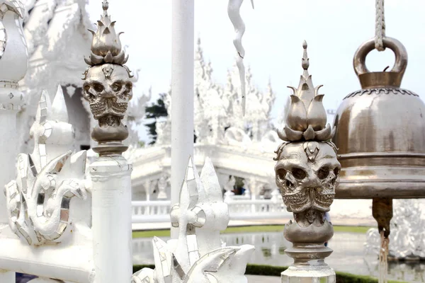 Detalhes Templo Branco Wat Rong Khun Chiang Rai Tailândia — Fotografia de Stock