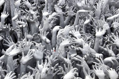 Beyaz Tapınak 'ın (Wat Rong Khun) detayları. Chiang Rai, Tayland