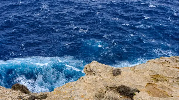 Vista Paisagens Cap Cavalleria Menorca Ilhas Baleares Espanha Mar Costa — Fotografia de Stock