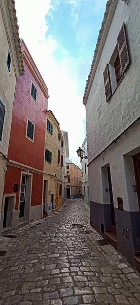 西班牙巴利阿里群岛Menorca Ciutadella的小巷和房屋 — 图库照片