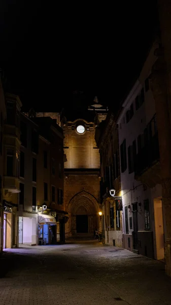 Cathedral Santa Maria Ciutadella Menorca Balearic Islands Spain Night Vision — Stock Photo, Image