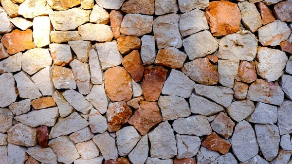 Alçıpan Dokusu Beyaz Kırmızı Birbirine Kenetlenmiş Taşlar Menorca Spanya — Stok fotoğraf