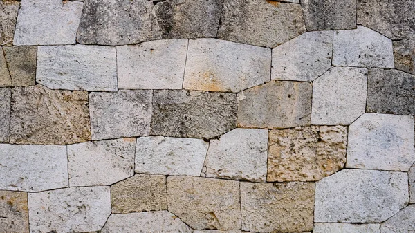 Parede Pedras Brancas Embutidas Forma Irregular Textura Pedra — Fotografia de Stock