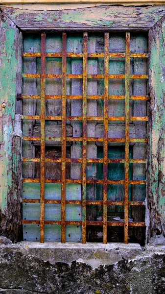 Ancient Window Rusty Iron Bars — Stock Photo, Image