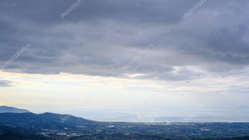 Panorama seen from Trentinara, Terrazza sul Cilento, Campania, Italy