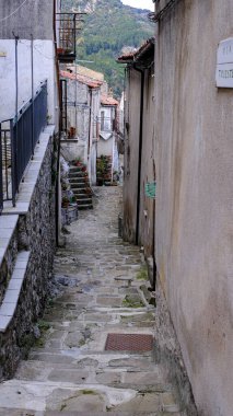 Castelsaraceno köyünün manzarası, Basilicata, İtalya