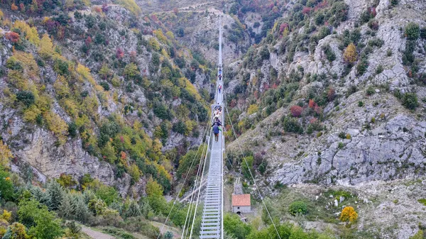 Blick Auf Die Tibetische Brücke Castelsaraceno Basilikata Italien — Stockfoto