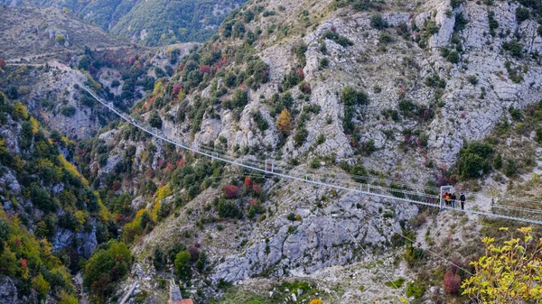 Vue Sur Pont Tibétain Castelsaraceno Basilicate Italie — Photo