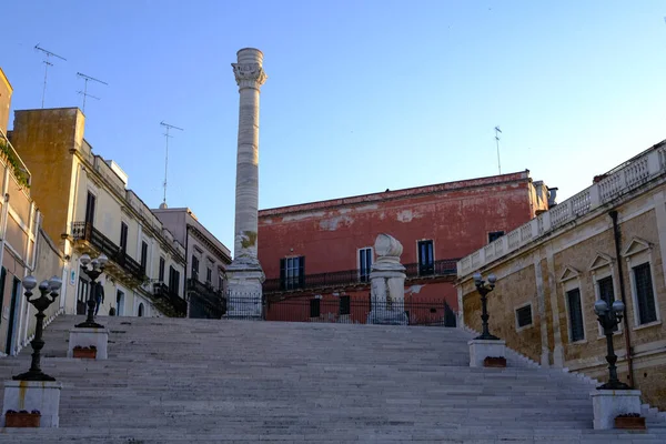 Ancient Roman Ruins Historic Center Brindisi Italy — Foto de Stock