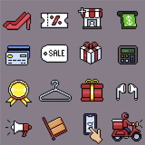 Web sitesi, uygulama, yazdırma, belge, poster tasarımı vb. için alışveriş pikseli simgesi
