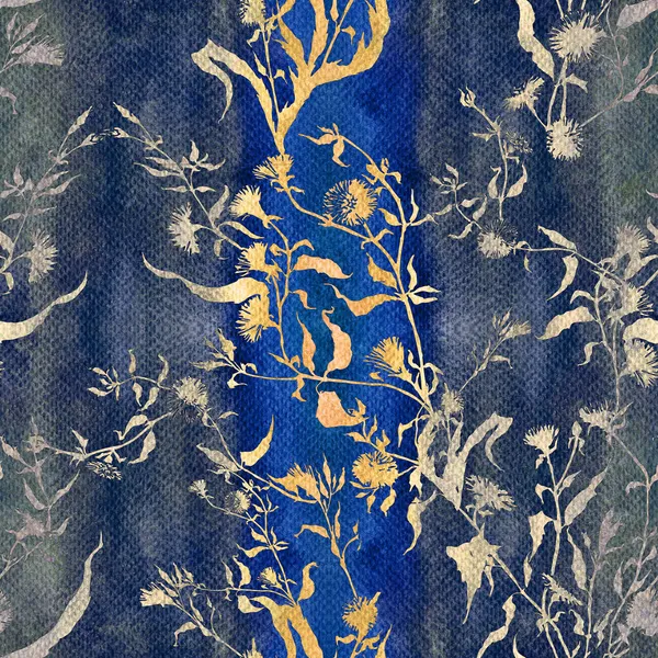 Wildflowers Bakgrunden Akvarell Sömlöst Mönster Abstrakt Dekorativ Sammansättning Flerfärgad Palett — Stockfoto