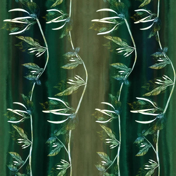 Honeysuckle 花蕾丛生的分枝 花园的花水彩背景上的无缝图案 使用印刷材料 明信片 包装材料 — 图库照片