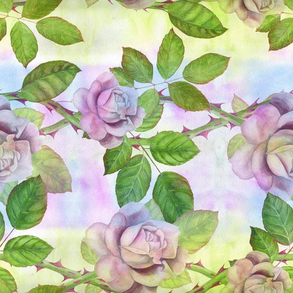 Rózsák Absztrakt Tapéta Virágmotívumokkal Zökkenőmentes Minta Tapéta Nyomtatott Anyagok Jelek — Stock Fotó