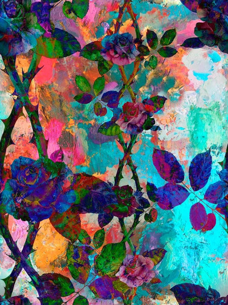 Розы Абстрактные Обои Цветочными Мотивами Бесшовный Шаблон Обои Использовать Печатные — стоковое фото