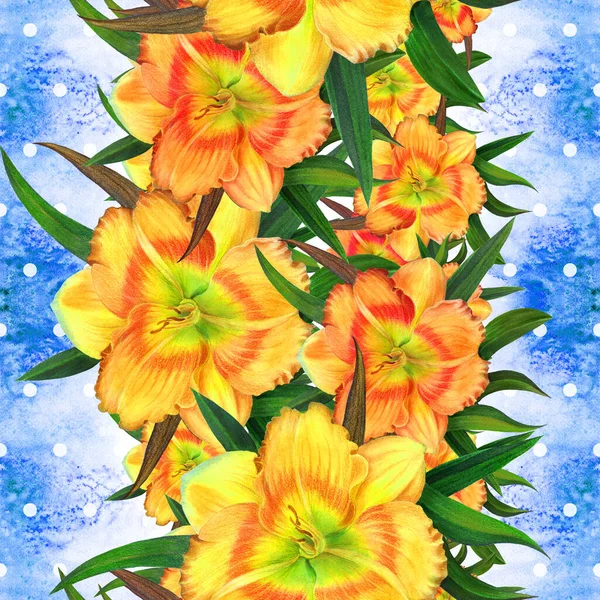 Květiny Pozadí Akvarelu Žlutý Den Akvarelové Tapety Květinovými Motivy Bezešvé — Stock fotografie
