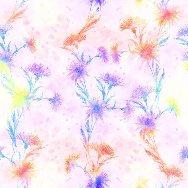 Flowers Leaves Watercolor Background Wallpaper Floral Motifs Seamless Pattern Wallpaper — ストック写真