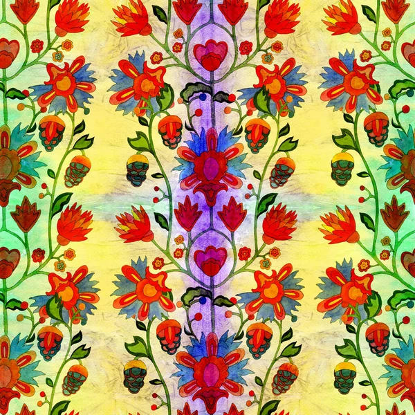 Floral Ukrainian Ethnic Motif Seamless Pattern Decorative Composition Floral Motifs — стоковое фото