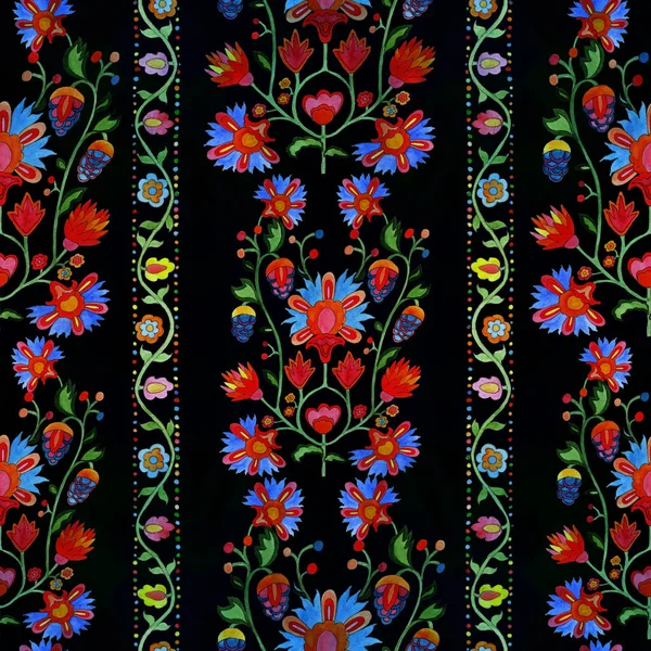 Floral Ukrainian Ethnic Motif Seamless Pattern Decorative Composition Floral Motifs —  Fotos de Stock