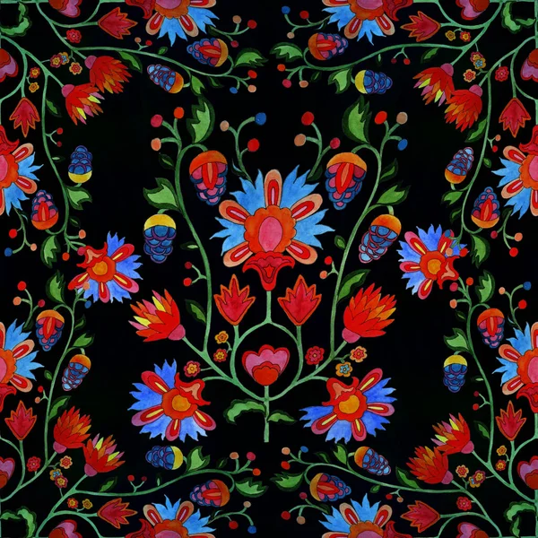 Floral Ukrainian Ethnic Motif Seamless Pattern Decorative Composition Floral Motifs —  Fotos de Stock