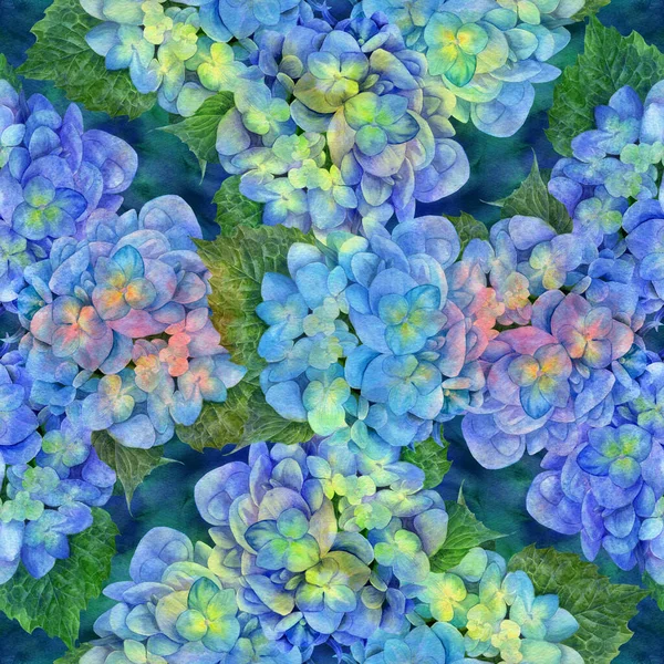 Hydrangea Seamless Wallpaper Floral Motifs Floral Motifs Decorative Composition Flowers —  Fotos de Stock