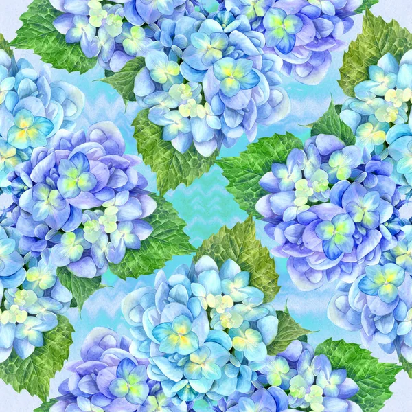 Hydrangea Seamless Wallpaper Floral Motifs Floral Motifs Decorative Composition Flowers — Photo