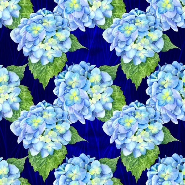 Hydrangea Seamless Wallpaper Floral Motifs Floral Motifs Decorative Composition Flowers — Stockfoto