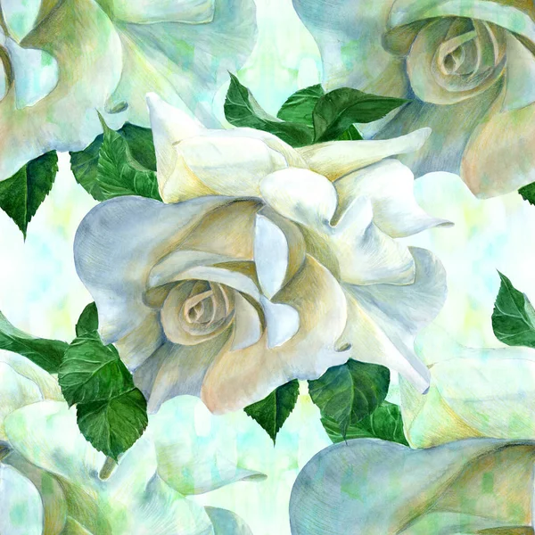Roses Seamless Pattern Floral Motifs Floral Motifs Decorative Composition Flowers — Foto Stock