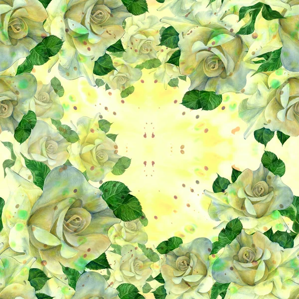Розы Бесшовный Рисунок Цветочными Мотивами Цветочные Мотивы Декоративная Композиция Цветами — стоковое фото