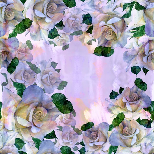Roses Seamless Pattern Floral Motifs Floral Motifs Decorative Composition Flowers — Foto de Stock