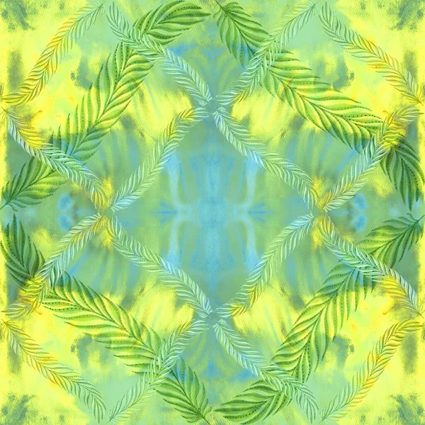 Bladeren Aftakking Aquarel Schilderstuk Decoratieve Compositie Met Planten Naadloos Patroon — Stockfoto
