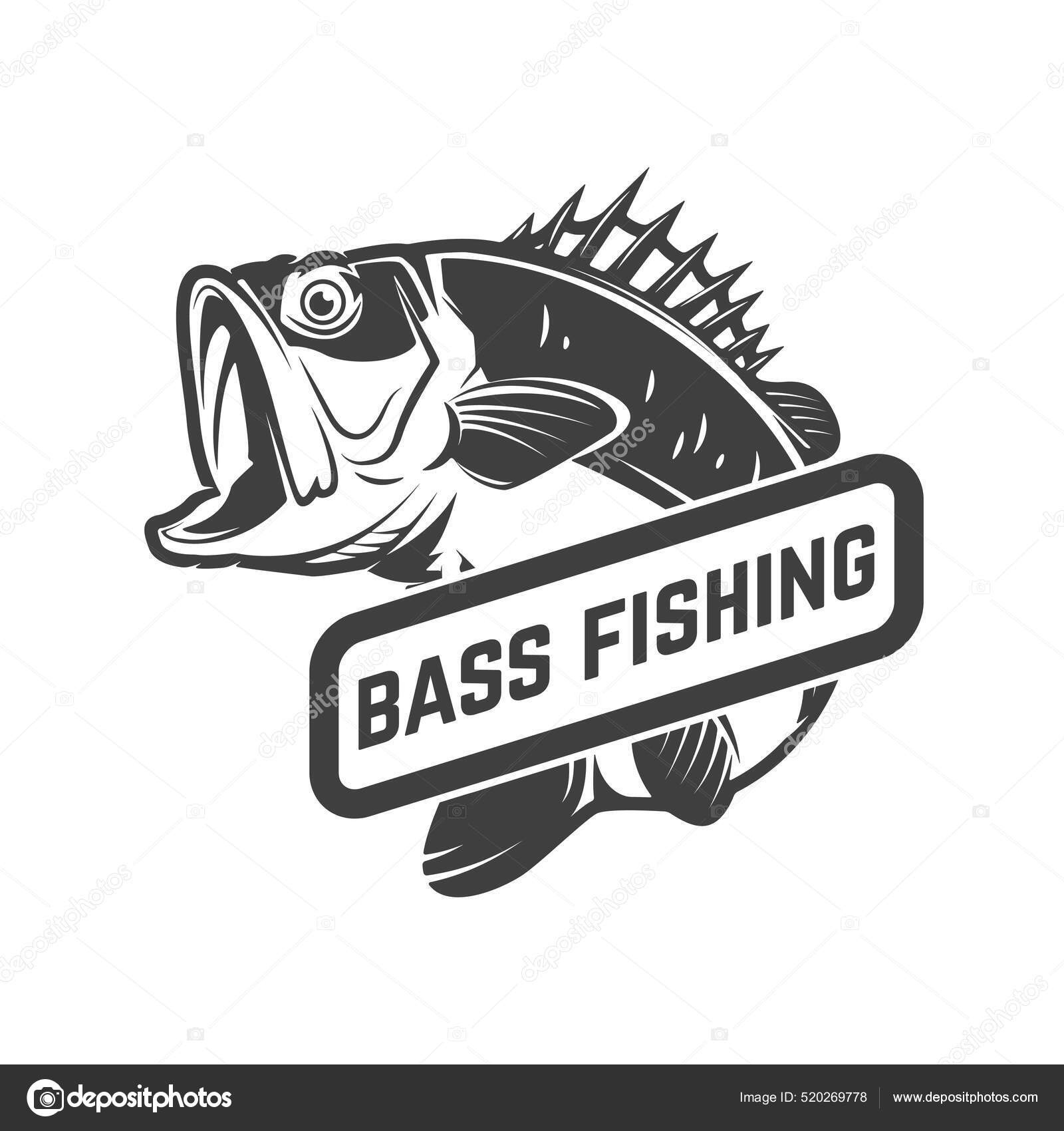 Bass Fishing Club Emblem Template Perch Design Element Logo Label