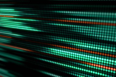 Parlak noktalar ve çizgilerle soyut bir arkaplan. Neon etkisi. Poster, afiş ve el ilanları için tasarım elemanı. Vektör illüstrasyonu