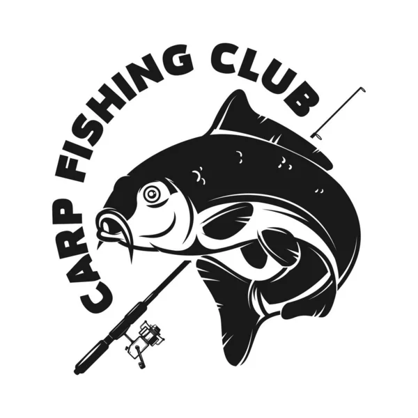 Κατασκήνωση Πρότυπο Emblem Ψάρι Κυπρίνου Στοιχείο Σχεδιασμού Για Λογότυπο Ετικέτα — Διανυσματικό Αρχείο