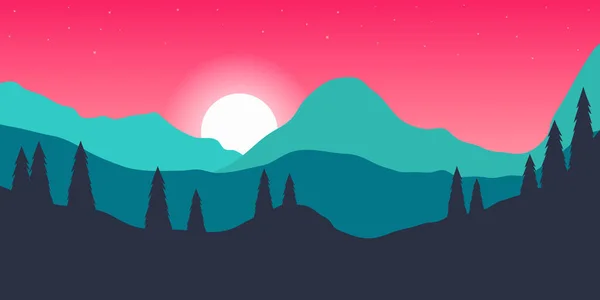 Plantilla Póster Con Paisaje Montañas Salvajes Elemento Diseño Para Banner — Vector de stock