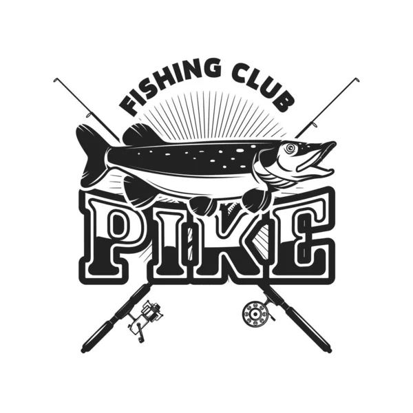 Pike Fishing Emblem Template Pike Fish Design Element Logo Label — Διανυσματικό Αρχείο