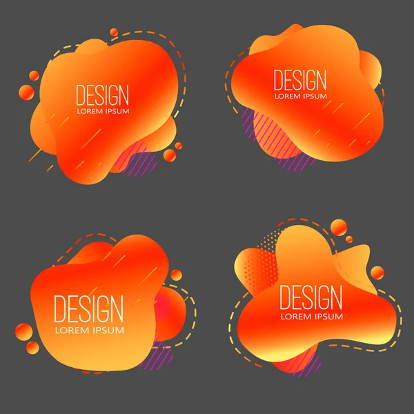 Modern Sıvı Pankartlar Seti Poster Amblem Işaret Logo Tasarımı Vektör — Stok Vektör