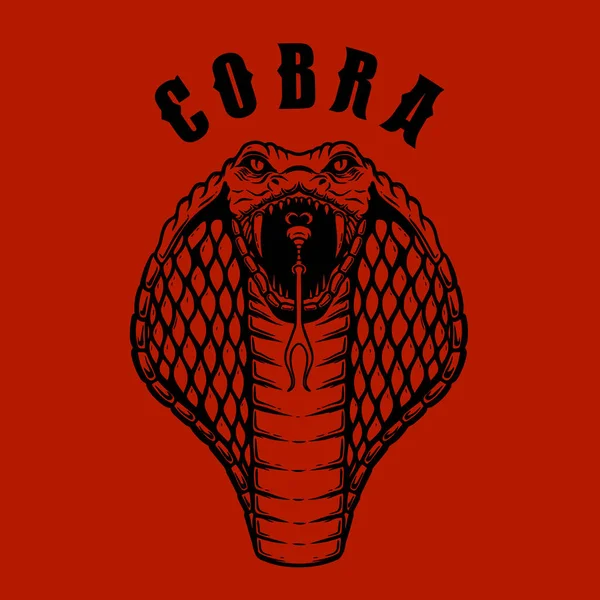 Det Cobra Ormhuvudets Illustration Gravyrstil Design Element För Affisch Kort — Stock vektor