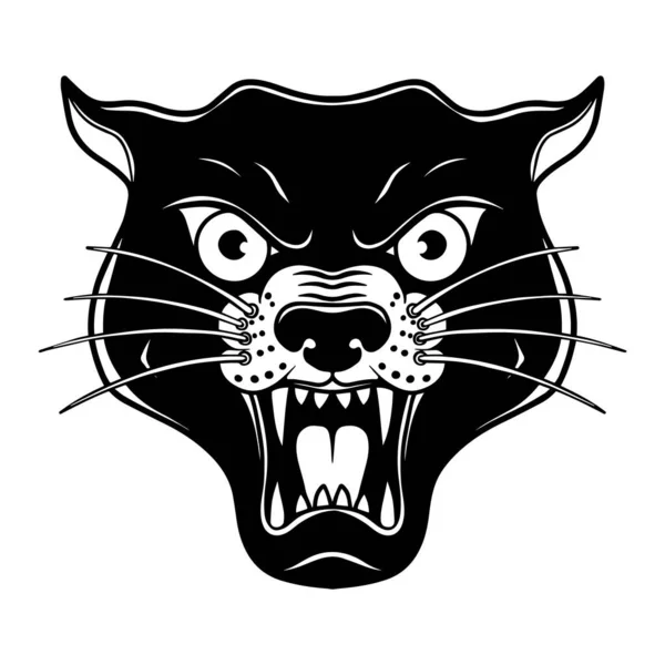 Ilustração Cabeça Panthera Estilo Tatuagem Velha Escola Elemento Design Para —  Vetores de Stock