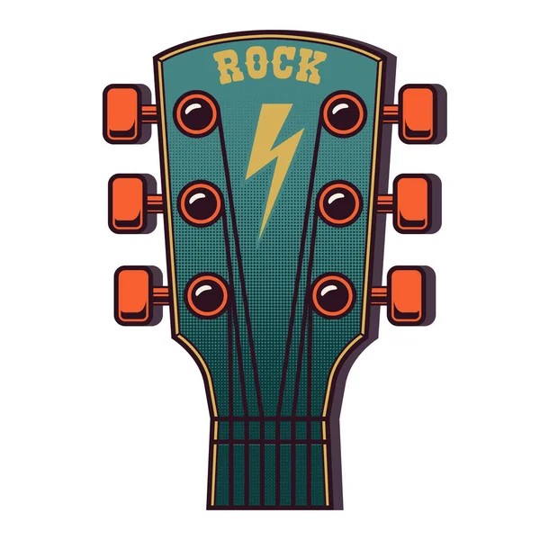 Ilustración Cabeza Guitarra Aislada Sobre Fondo Blanco Elemento Diseño Para — Vector de stock