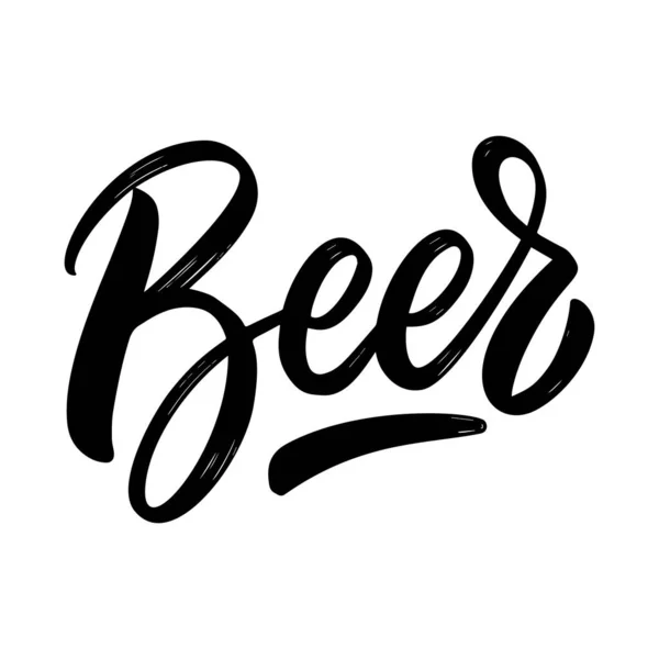 Cerveza Frase Letras Sobre Fondo Blanco Elemento Diseño Para Póster — Vector de stock