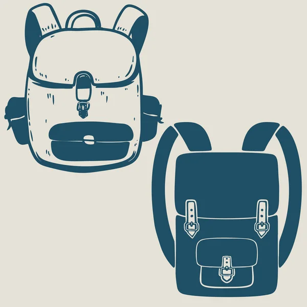 Illustrations Tourist Backpack Design Element Poster Card Banner Flyer Shirt — ストックベクタ