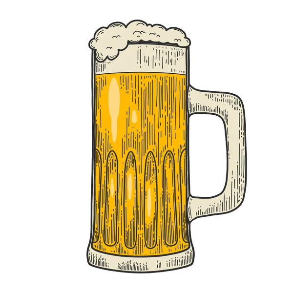 Illustrations Mug Beer Engraving Style Design Element Logo Label Emblem — ストックベクタ