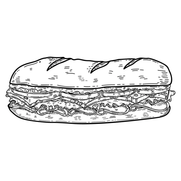 三明治的说明 传单的设计元素 矢量说明 — 图库矢量图片