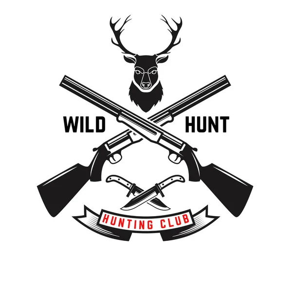 Emblem Template Hunting Emblem Deer Head Design Element Logo Label — Archivo Imágenes Vectoriales