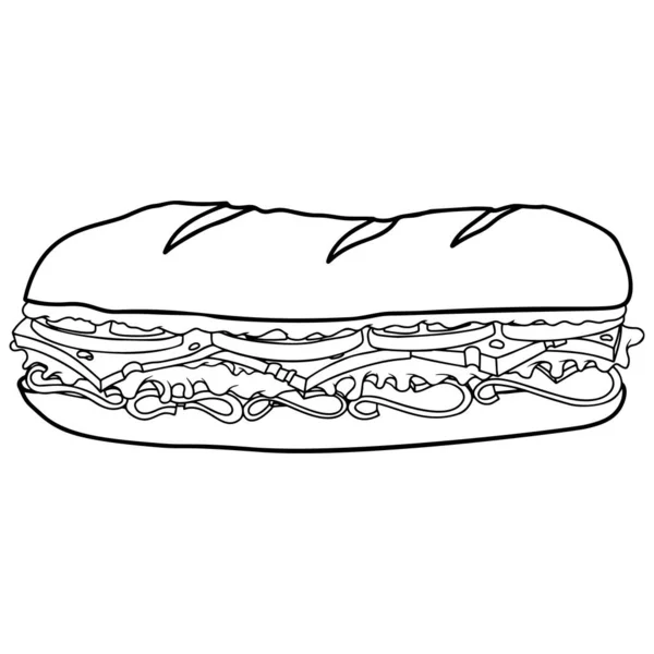 Ilustración Sándwich Elemento Diseño Para Póster Tarjeta Banner Volante Ilustración — Vector de stock