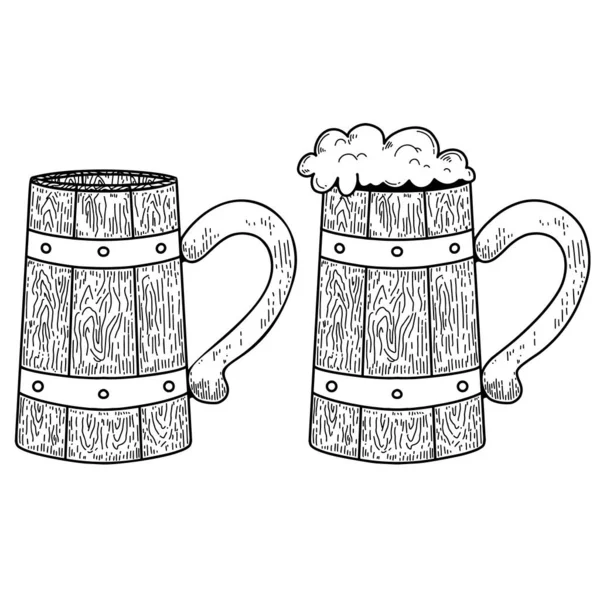 Ročník Ilustrace Hrnečku Piva Rytém Stylu Design Prvku Pro Logo — Stockový vektor